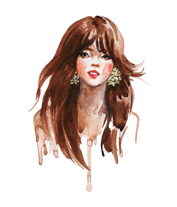 Watercolor of a generic trans celebrity or model