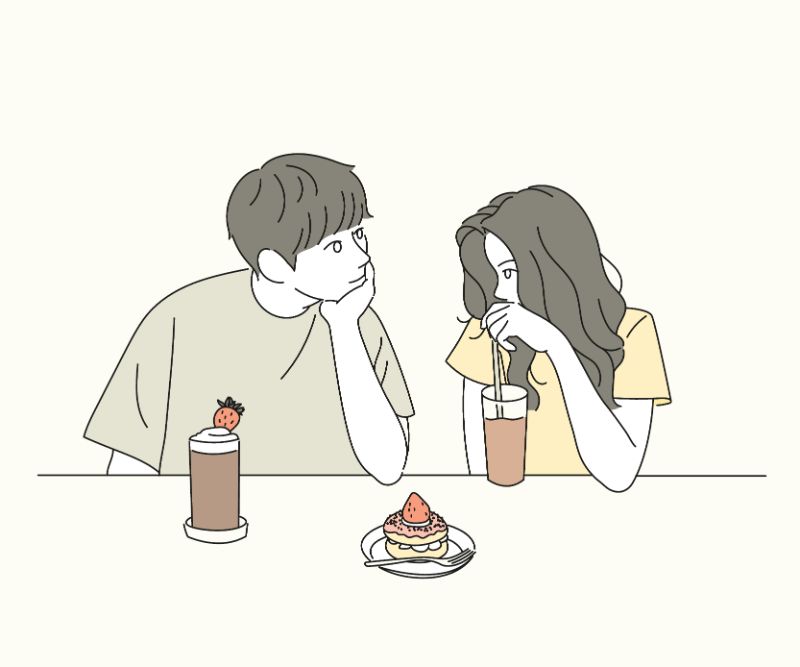 illustration of a first date