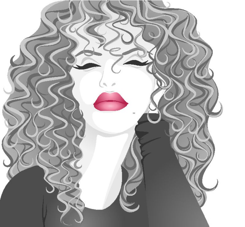 illustration of a woman with curls